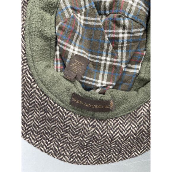 The Territory Ahead Wool Blend Bucket Hat Herringbone Knit Brown Soft Medium - Picture 3 of 5